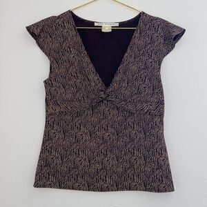 Max Studio Tie Front Brown Blouse Sz.6